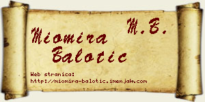Miomira Balotić vizit kartica